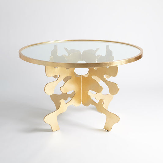 Ink Blot Dining Table - 48"Dia/60"Dia - Gold Leaf