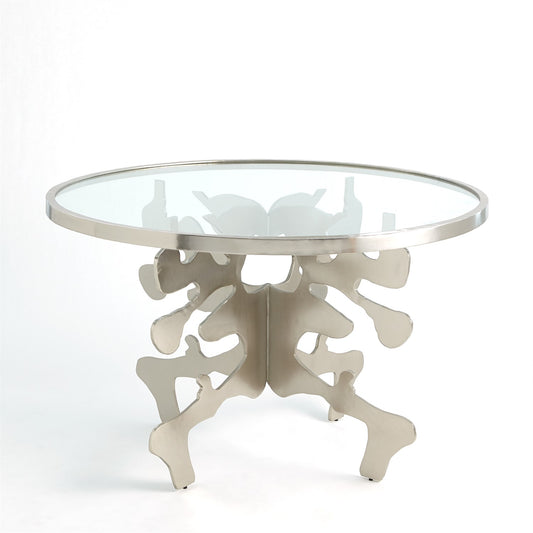 Ink Blot Dining Table - 48"Dia/60"Dia - Nickel