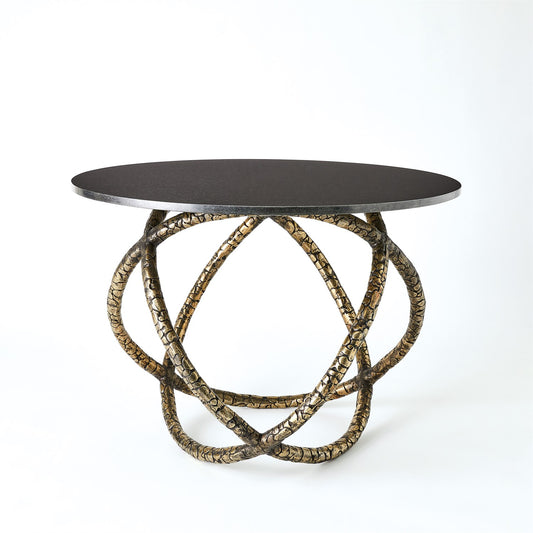 Astro 42"Dia Table - Antique Brass w/Black Granite