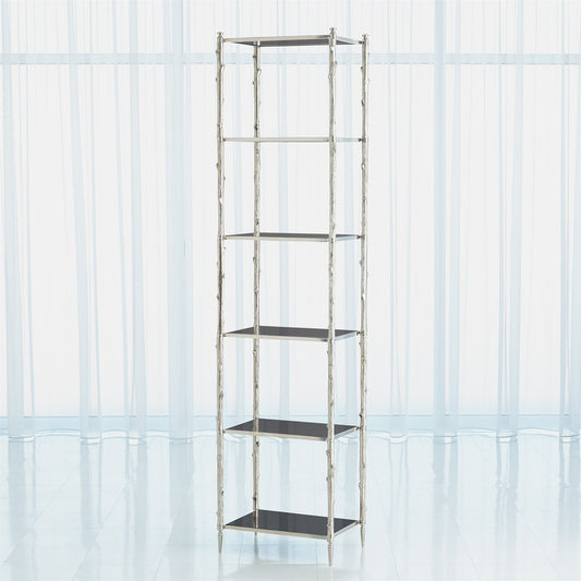 Arbor 20"W x 80"H Etagere - Nickel & Black Granite