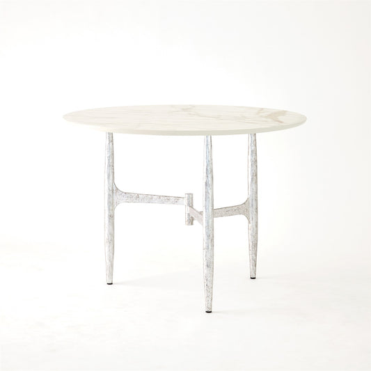 Radius Round 42"Dia Table-Silver w/Golden White Top