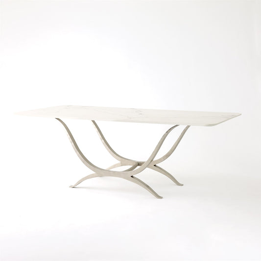 Chorda Dining Table-Nickel-Rectangle