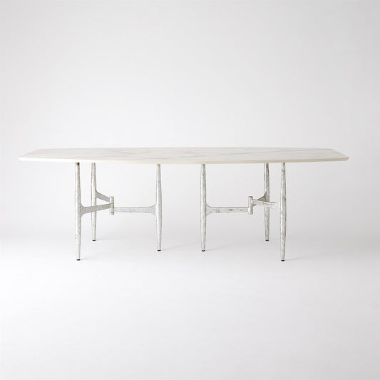 Radius Rectangle 96" Table-Silver w/Golden White Top